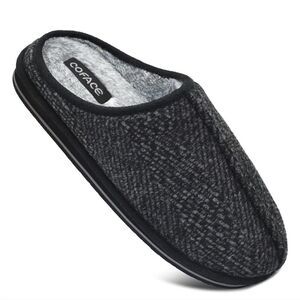 COFACE Men's Cozy Memory Foam Scuff Slippers Slip On